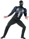 Adult Muscle Chest Black Spiderman Costume