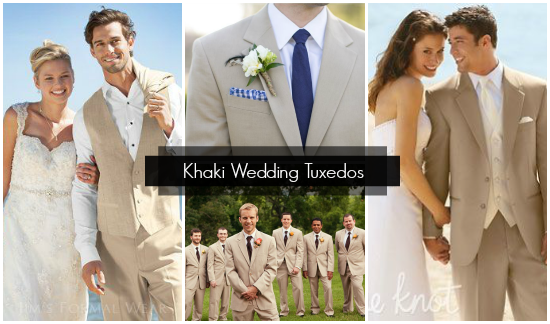 Khaki Wedding Tuxes