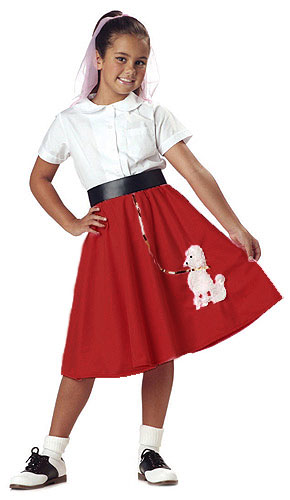 Kids Red Poodle Skirt Costumes