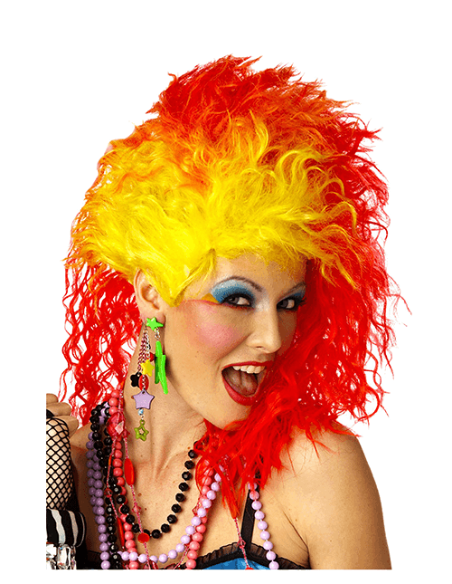 True Colors Wig Adult Costume コスチューム Cyndi Lauper 80s Pop Singer Glam Punk Yellow