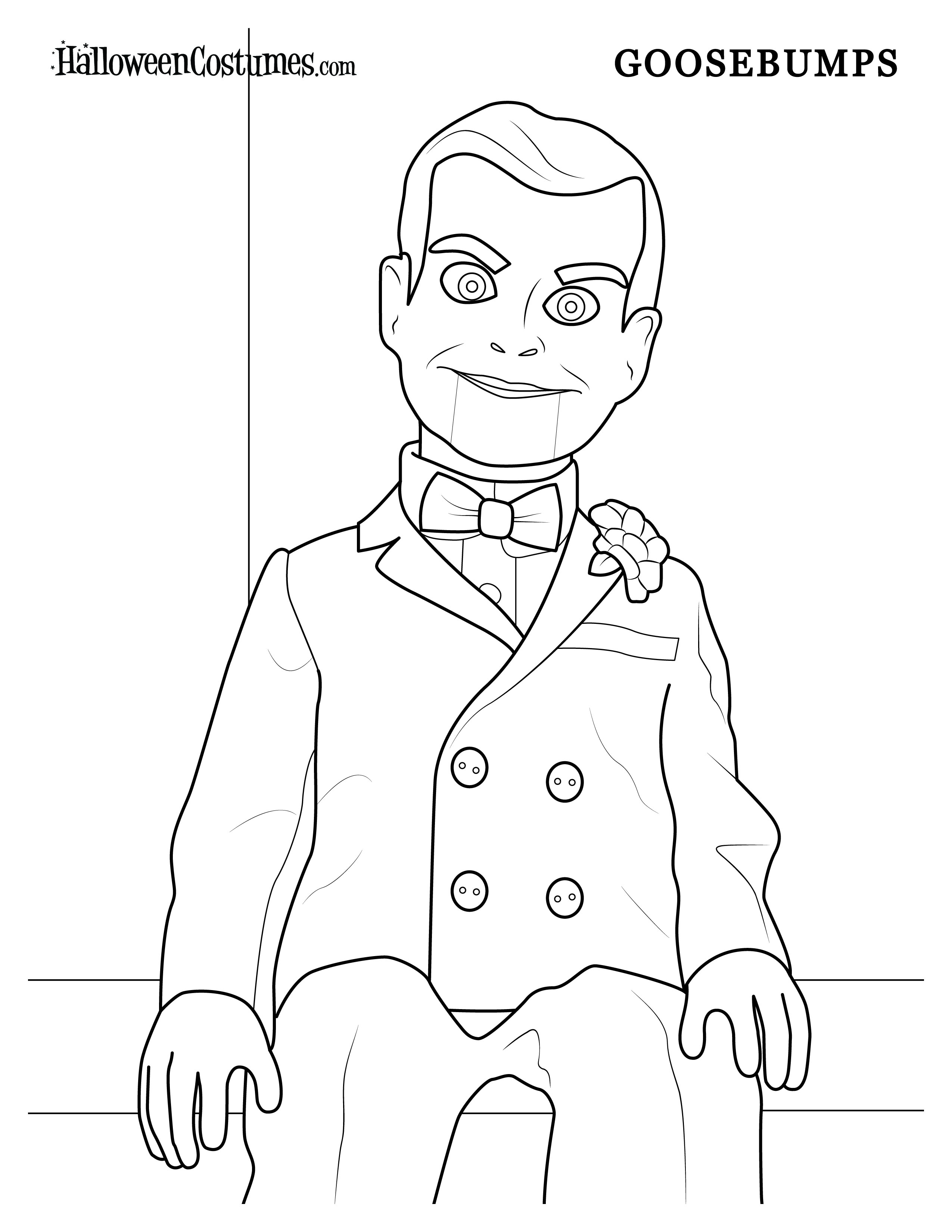 Coloring Pages Goosebumps Slappy Printable Sheets Goosbumps Dummy Movie