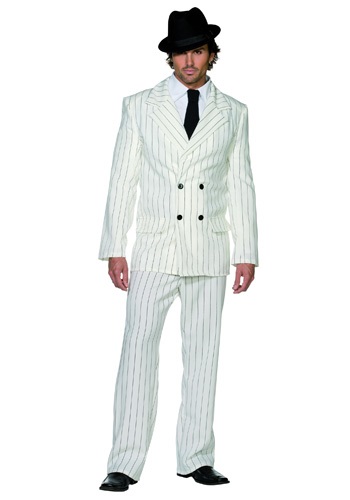 Mens White Gangster Costume -image