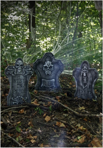 Three Piece Tombstone Kit   Outdoor Graveyard Decorations By: Sunstar Industries for the 2022 Costume season.