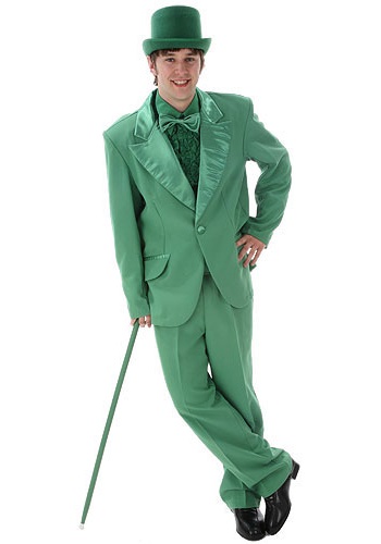 Mens Green Tuxedo Costume -image