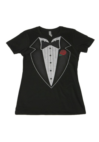 Womens Rose Tuxedo Costume T Shirt