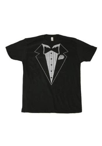 White Flower Tuxedo Costume T-Shirt -image