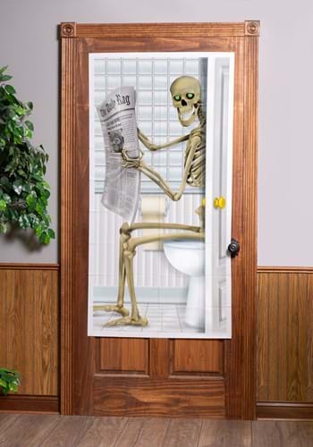 Skeleton Restroom Door Cover By: Beistle for the 2022 Costume season.