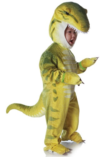 Child Green T-Rex Costume -image