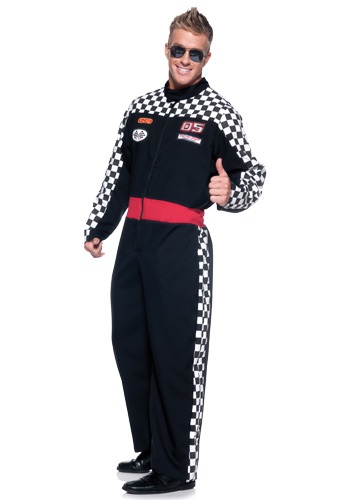 Mens Plus Race Car Driver Costume -image