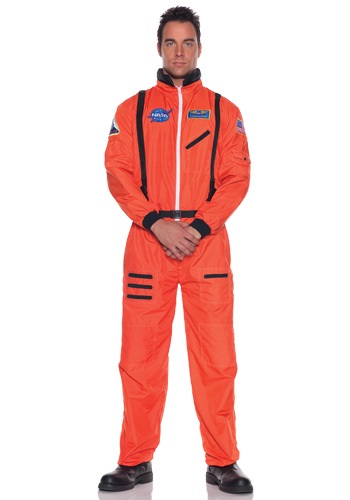 Mens Orange Astronaut Costume By: Underwraps for the 2022 Costume season.