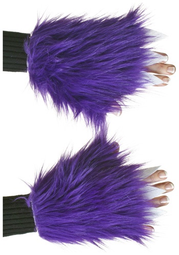 Adult Purple Fuzzy Hand Covers -image
