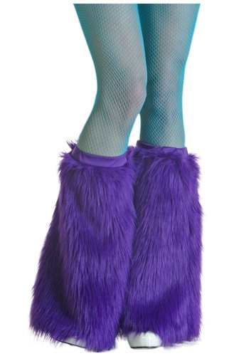 Adult Purple Furry Boot Covers -image