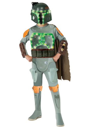 Child Deluxe Light Up Boba Fett Costume By: Rubies Costume Co. Inc for the 2022 Costume season.