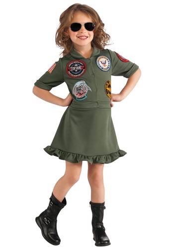 Girls Top Gun Flight Dress By: Rubies Costume Co. Inc for the 2022 Costume season.