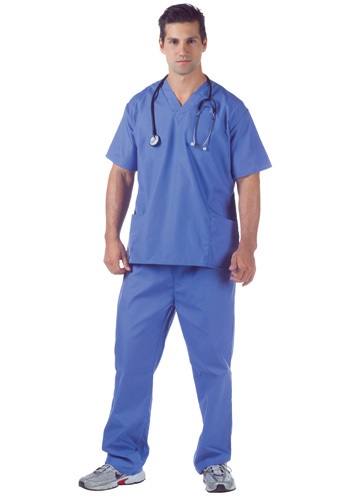 Plus Size Doctor Scrubs Costume By: Underwraps for the 2022 Costume season.