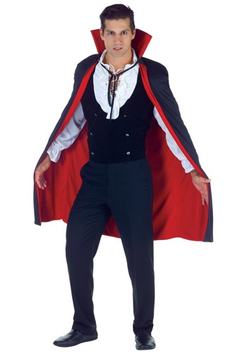 Black and Red High Collar Cape -image