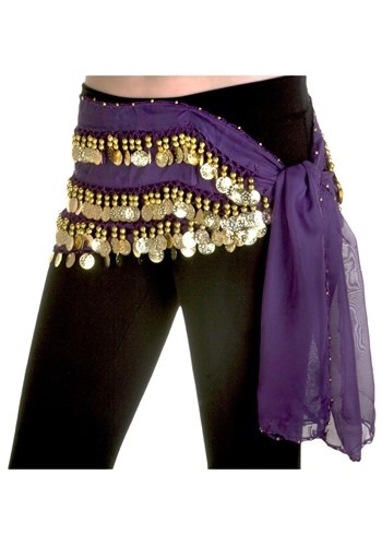 Purple Belly Dance Hip Scarf By: Miss Belly Dance for the 2022 Costume season.