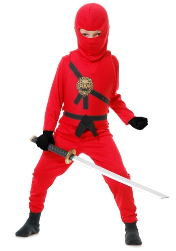unknown Child Red Ninja Master Costume