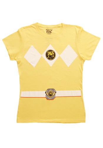 Womens Yellow Power Ranger Costume T-Shirt -image
