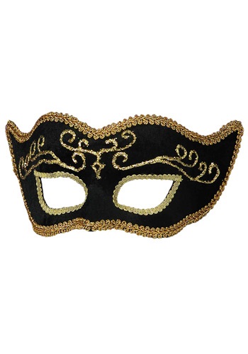 Black Velvet Mardi Gras Mask -image