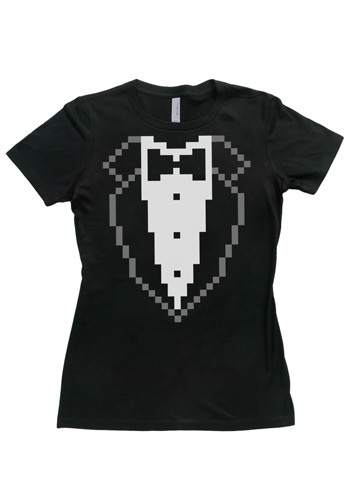 Womens Costume 8-Bit Tuxedo T-Shirt -image