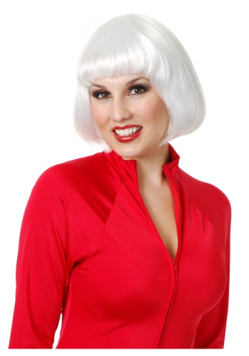 White Bob Wig By: Charades for the 2022 Costume season.