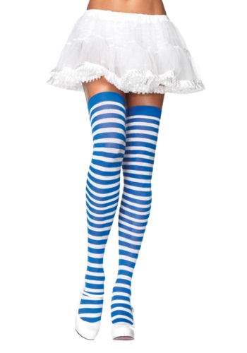 Blue / White Striped Stockings -image