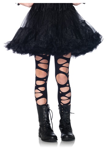 Girls Tattered Gothic Tights -image