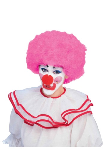 Pink Afro Clown Wig -image