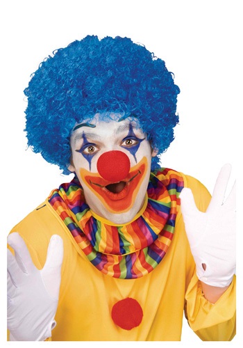 Blue Afro Clown Wig -image