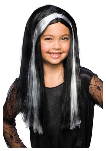 Black and Grey Child Witch Wig -image