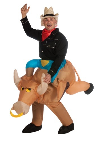 Inflatable Bull Rider Costume -image
