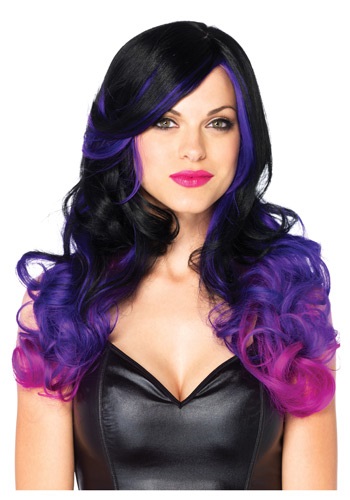 Purple and Black Faded Wig -image