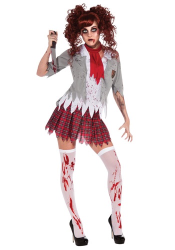 Zombie School Girl Costume -image