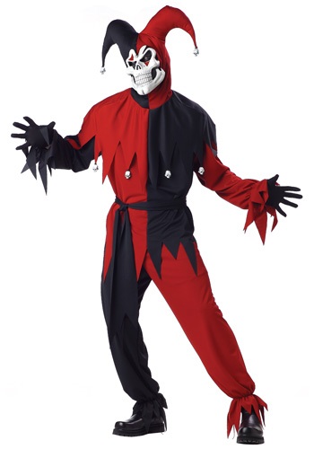 Adult Evil Jester Costume -image