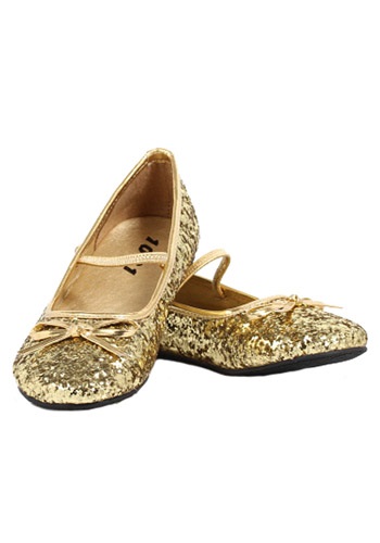 Girls Gold Glitter Ballet Flats -image