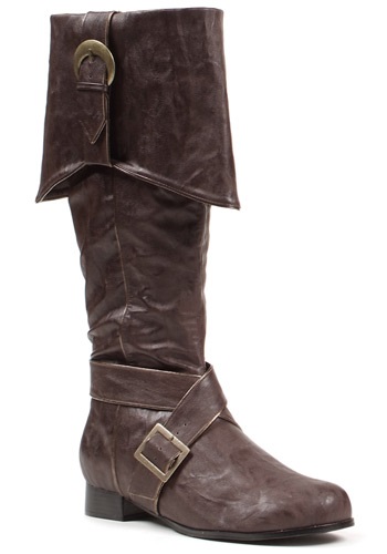 unknown Mens Brown Buckle Pirate Boots