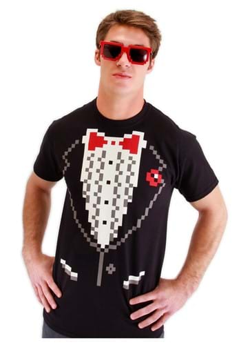 Adult Pixel 8 Tuxedo Shirt -image