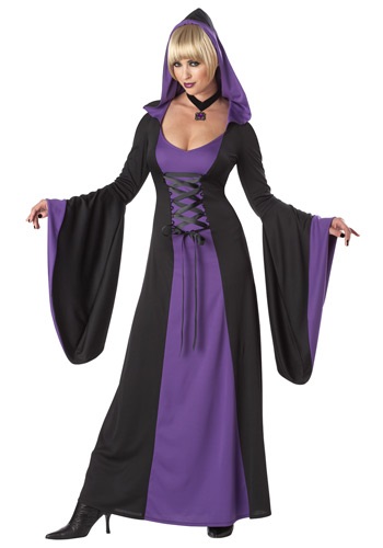 Deluxe Purple Hooded Robe -image