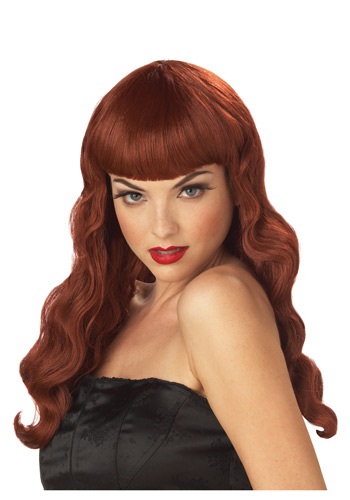 Pin Up Girl Red Wig -image