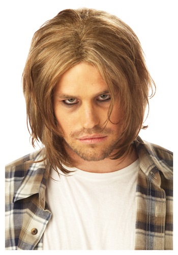 Grunge Mens Blonde Wig -image