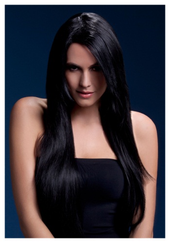 Styleable Fever Amber Black Wig By: Smiffys for the 2022 Costume season.