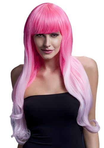 Styleable Fever Emily Pink Two Tone Wig By: Smiffys for the 2022 Costume season.