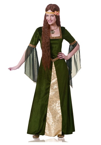 Adult Green Renaissance Lady Costume -image