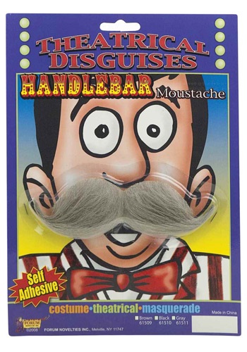 Grey Handlebar Mustache -image