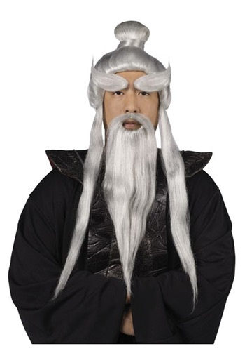 Sensei Wig and Beard Set By: Fun World for the 2022 Costume season.
