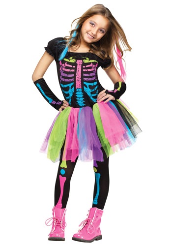 Girls Funky Punky Bones Costume By: Fun World for the 2022 Costume season.