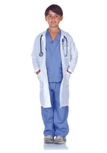 Child Doctor Scrubs with Lab Coat By: Underwraps for the 2022 Costume season.