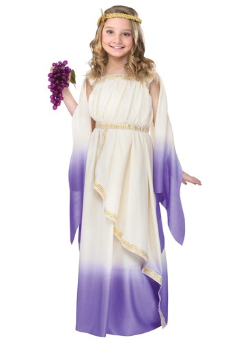 Girls Purple Goddess Costume By: Fun World for the 2022 Costume season.