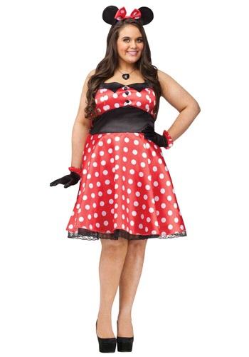 unknown Plus Size Retro Miss Mouse Costume